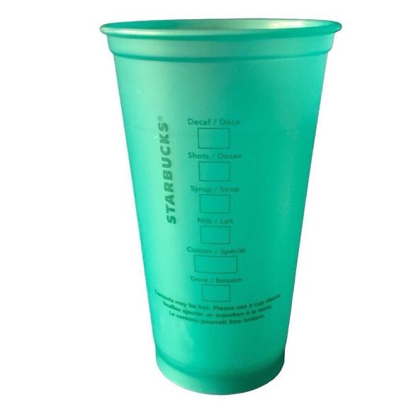 Pre Owned Starbucks 2013 Green Reusable Tumbler Siren Logo 16oz Coffee Cup Mug - Picture 3 of 12